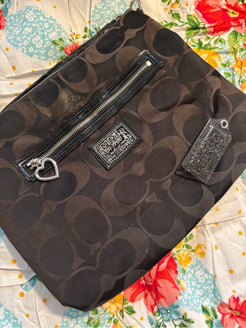 Y2K Coach black & brown monogram bag